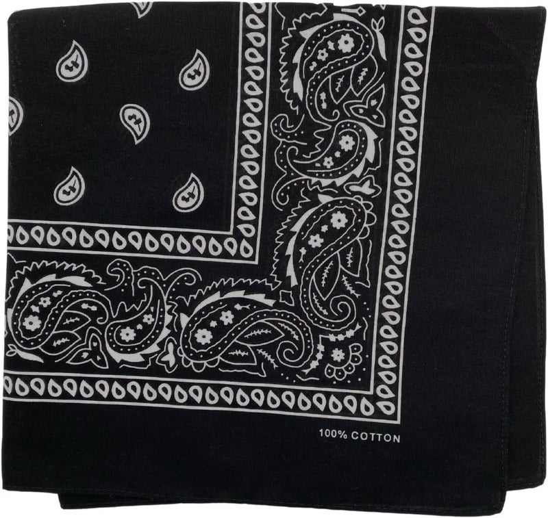 MD Style 3 PCS 100% Cotton Bandana for Men & Women 22" x 22" Paisely Pattern Handkerchief Headband Scarf - Image 2